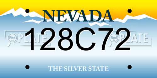 128C72 Nevada License Plate