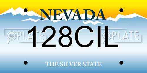 128CIL Nevada License Plate