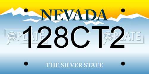 128CT2 Nevada License Plate