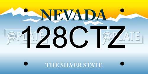128CTZ Nevada License Plate