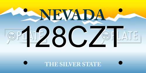 128CZT Nevada License Plate