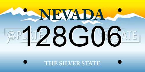 128G06 Nevada License Plate