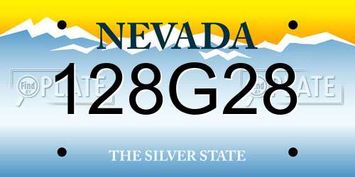128G28 Nevada License Plate