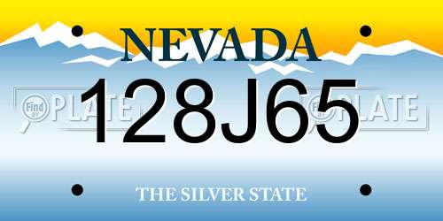 128J65 Nevada License Plate