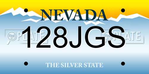 128JGS Nevada License Plate