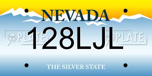 128LJL Nevada License Plate