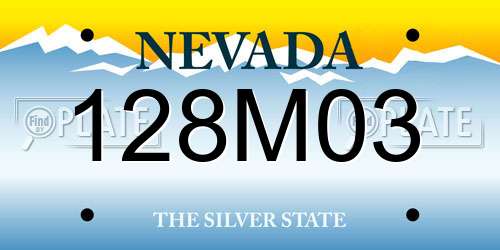 128M03 Nevada License Plate