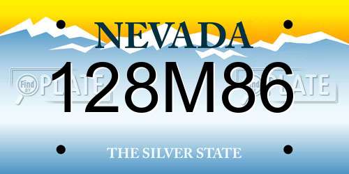 128M86 Nevada License Plate
