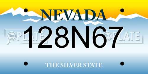 128N67 Nevada License Plate