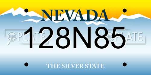 128N85 Nevada License Plate