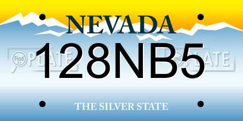 128NB5 Nevada License Plate