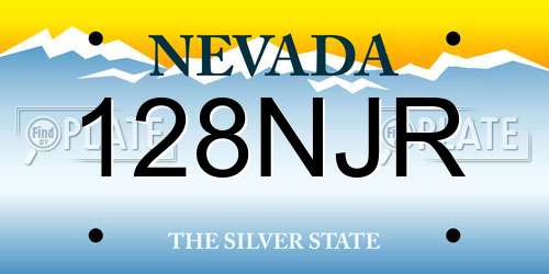 128NJR Nevada License Plate