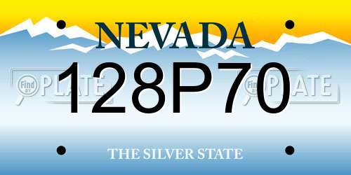 128P70 Nevada License Plate