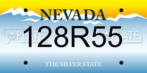 128R55 Nevada License Plate