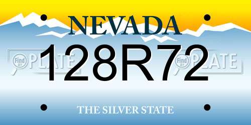 128R72 Nevada License Plate