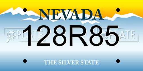 128R85 Nevada License Plate