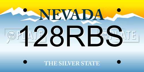 128RBS Nevada License Plate