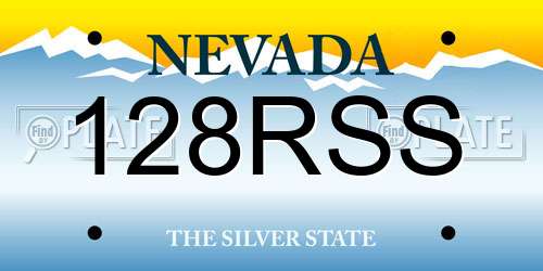 128RSS Nevada License Plate