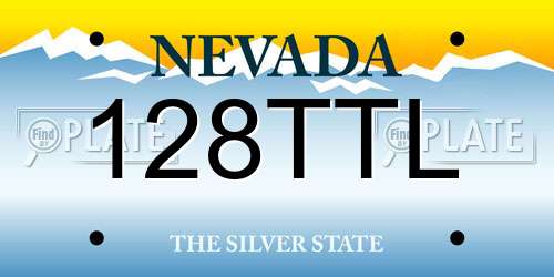 128TTL Nevada License Plate
