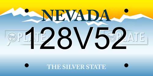 128V52 Nevada License Plate