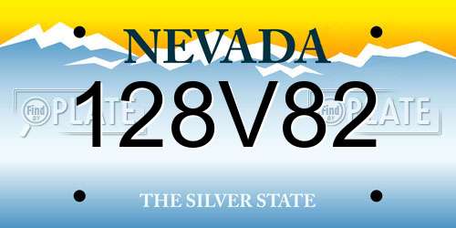 128V82 Nevada License Plate