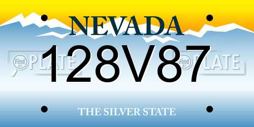 128V87 Nevada License Plate