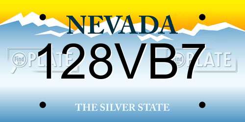 128VB7 Nevada License Plate