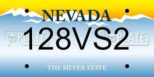 128VS2 Nevada License Plate
