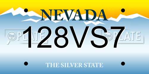 128VS7 Nevada License Plate