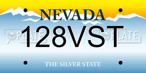 128VST Nevada License Plate