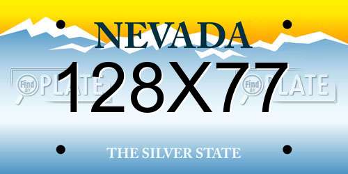 128X77 Nevada License Plate