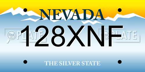 128XNF Nevada License Plate
