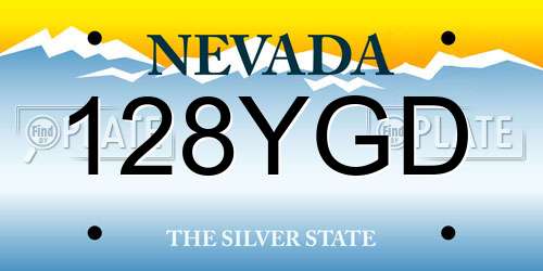 128YGD Nevada License Plate