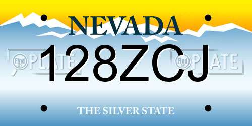 128ZCJ Nevada License Plate