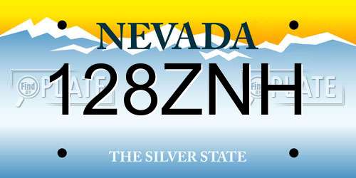 128ZNH Nevada License Plate