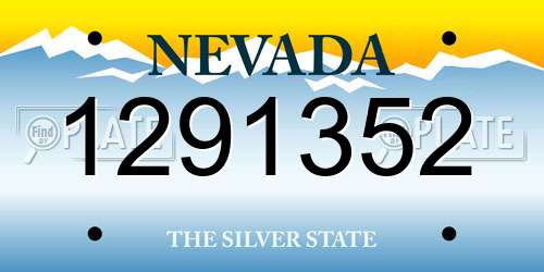 1291352 Nevada License Plate