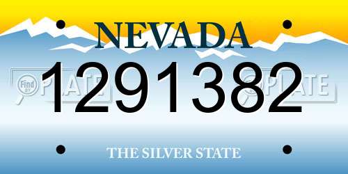 1291382 Nevada License Plate