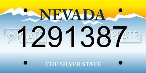 1291387 Nevada License Plate