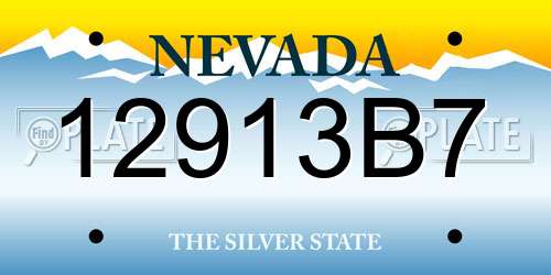 12913B7 Nevada License Plate