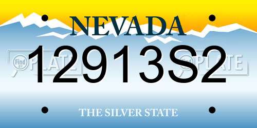 12913S2 Nevada License Plate