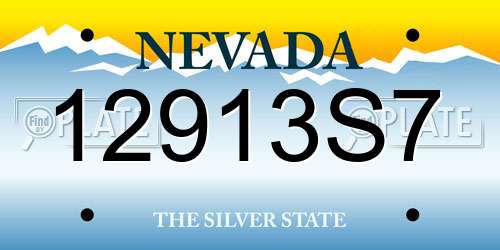 12913S7 Nevada License Plate