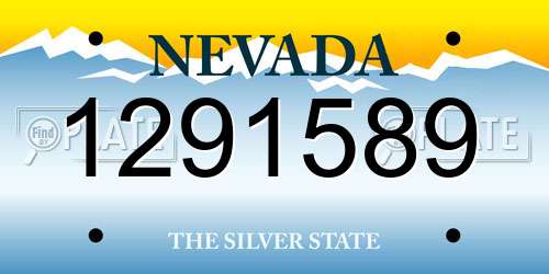 1291589 Nevada License Plate