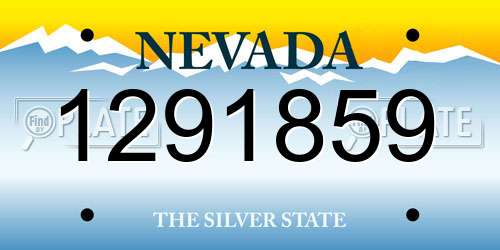 1291859 Nevada License Plate
