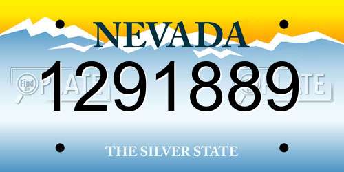 1291889 Nevada License Plate