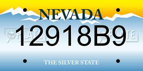 12918B9 Nevada License Plate