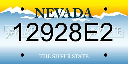12928E2 Nevada License Plate
