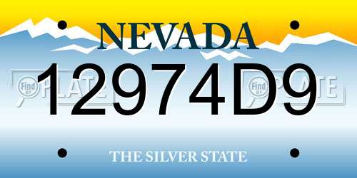 12974D9 Nevada License Plate