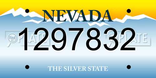 1297832 Nevada License Plate