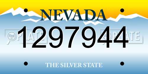 1297944 Nevada License Plate