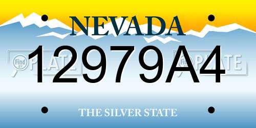 12979A4 Nevada License Plate